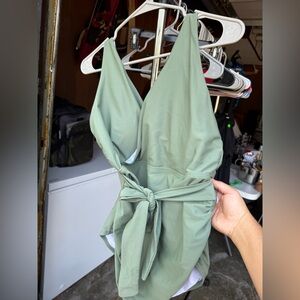Pink Blush Green Maternity One-Piece Swimsuit